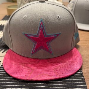 New Era Gray and Pink Star Hat